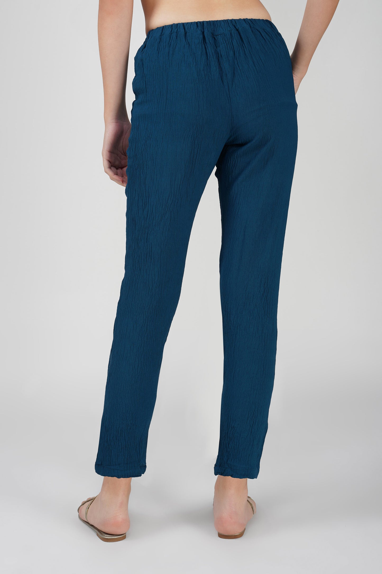 GoGo Pants – Prussian Blue Crush Trousers with Pocket