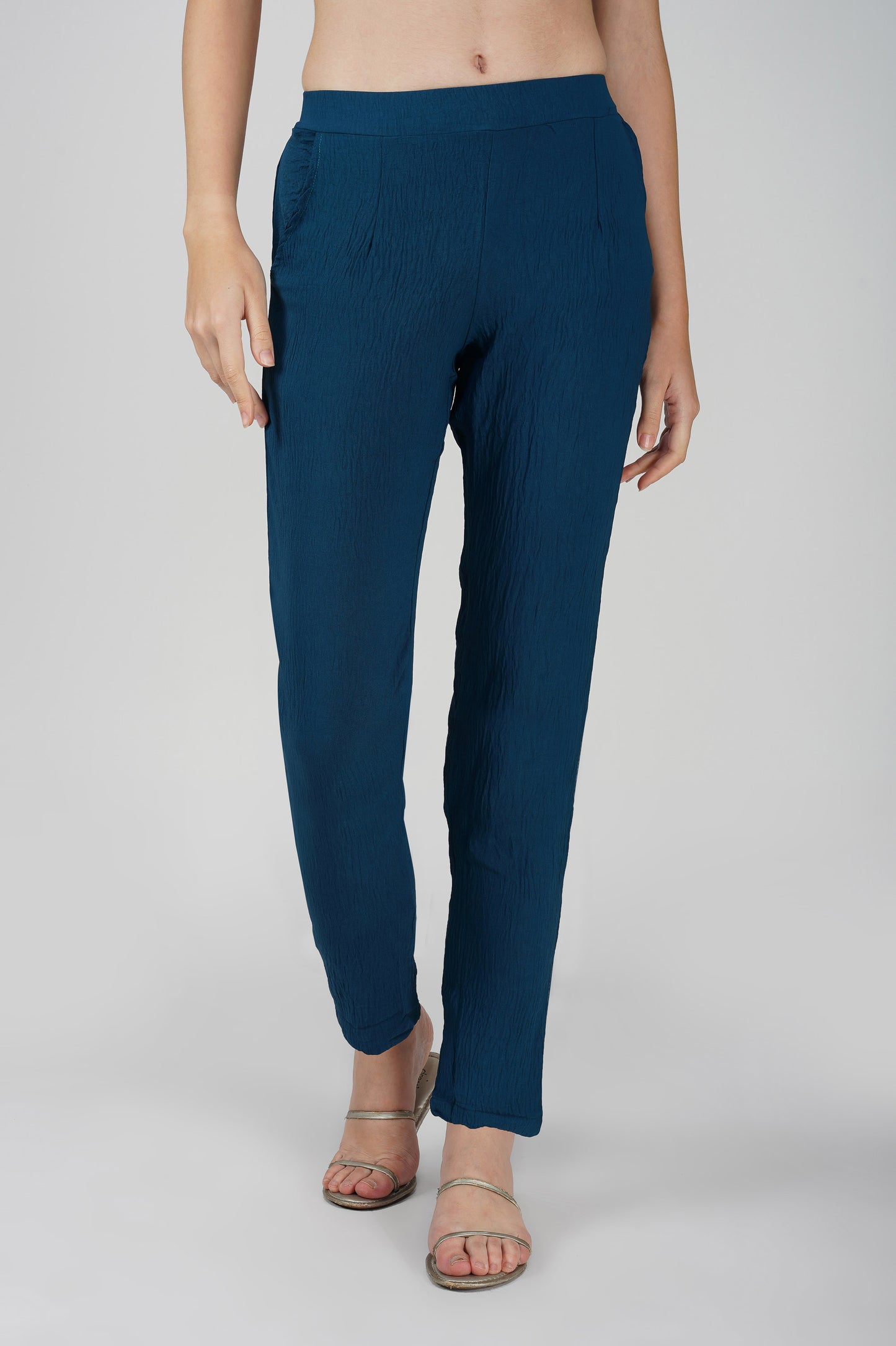 GoGo Pants – Prussian Blue Crush Trousers with Pocket