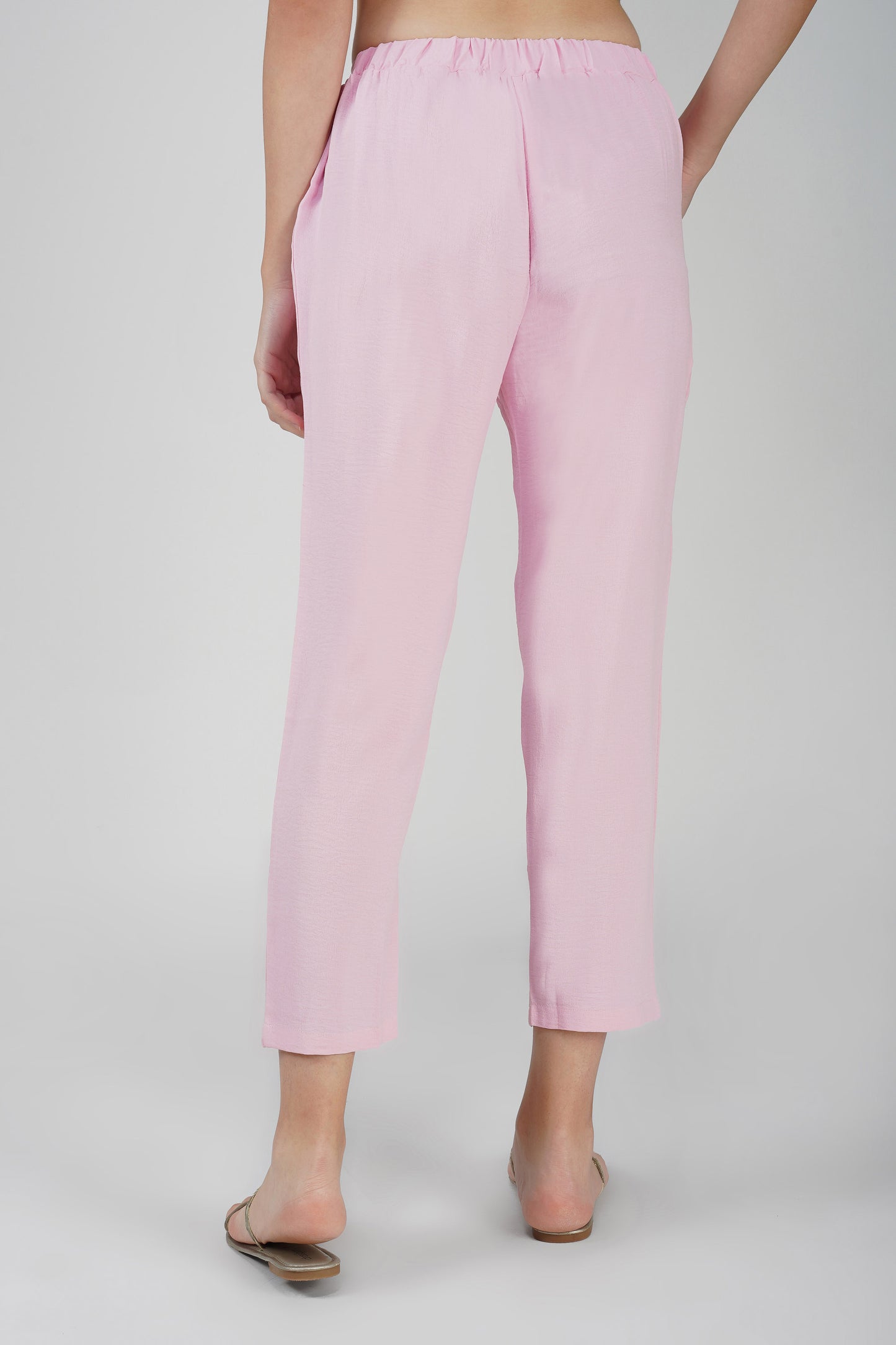 GoGo Pants – Blush Pink Soft Crush Trousers with Pocket