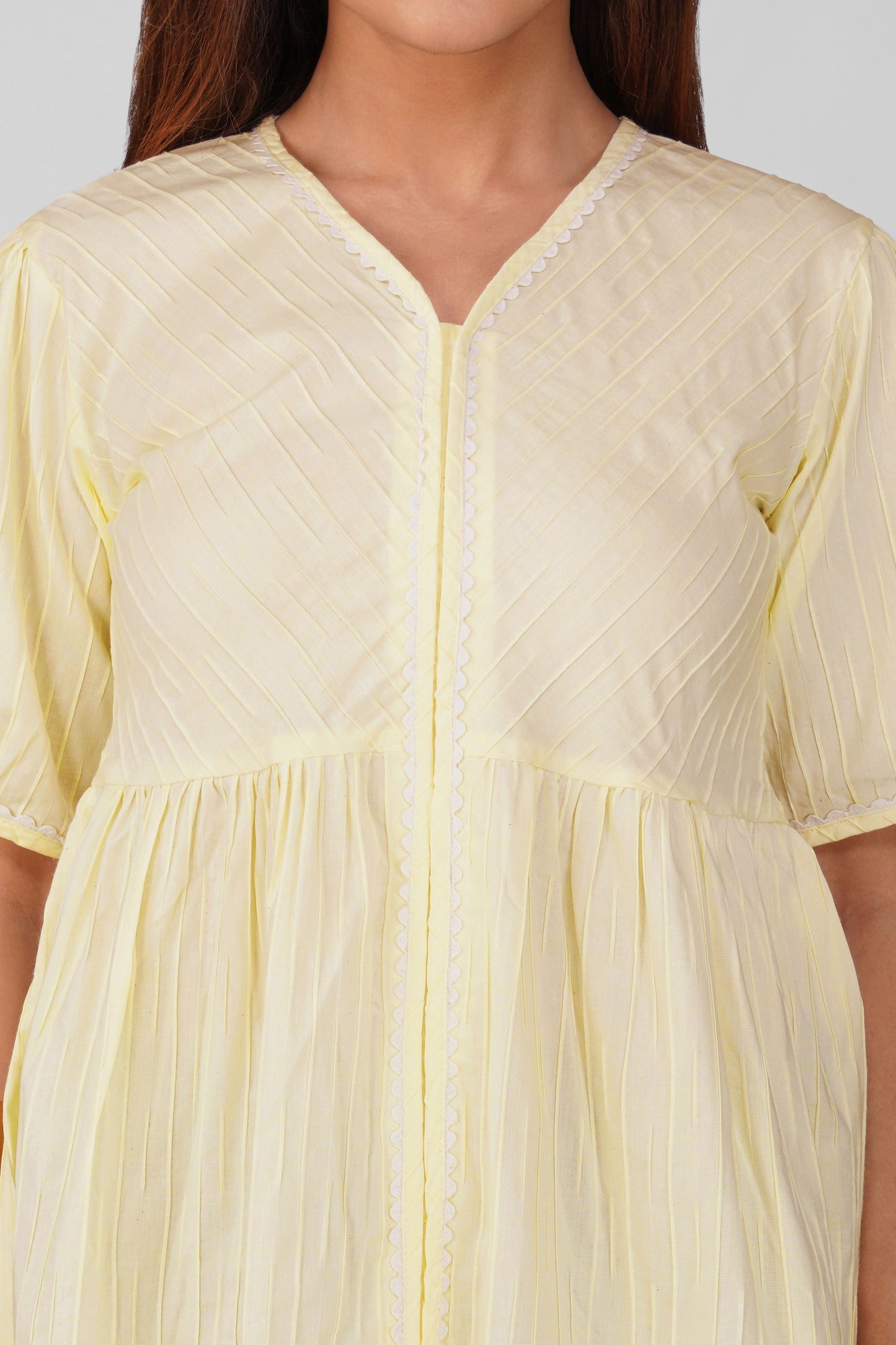 Pastel Yellow Polo Cotton Peplum Top | Bindigasm