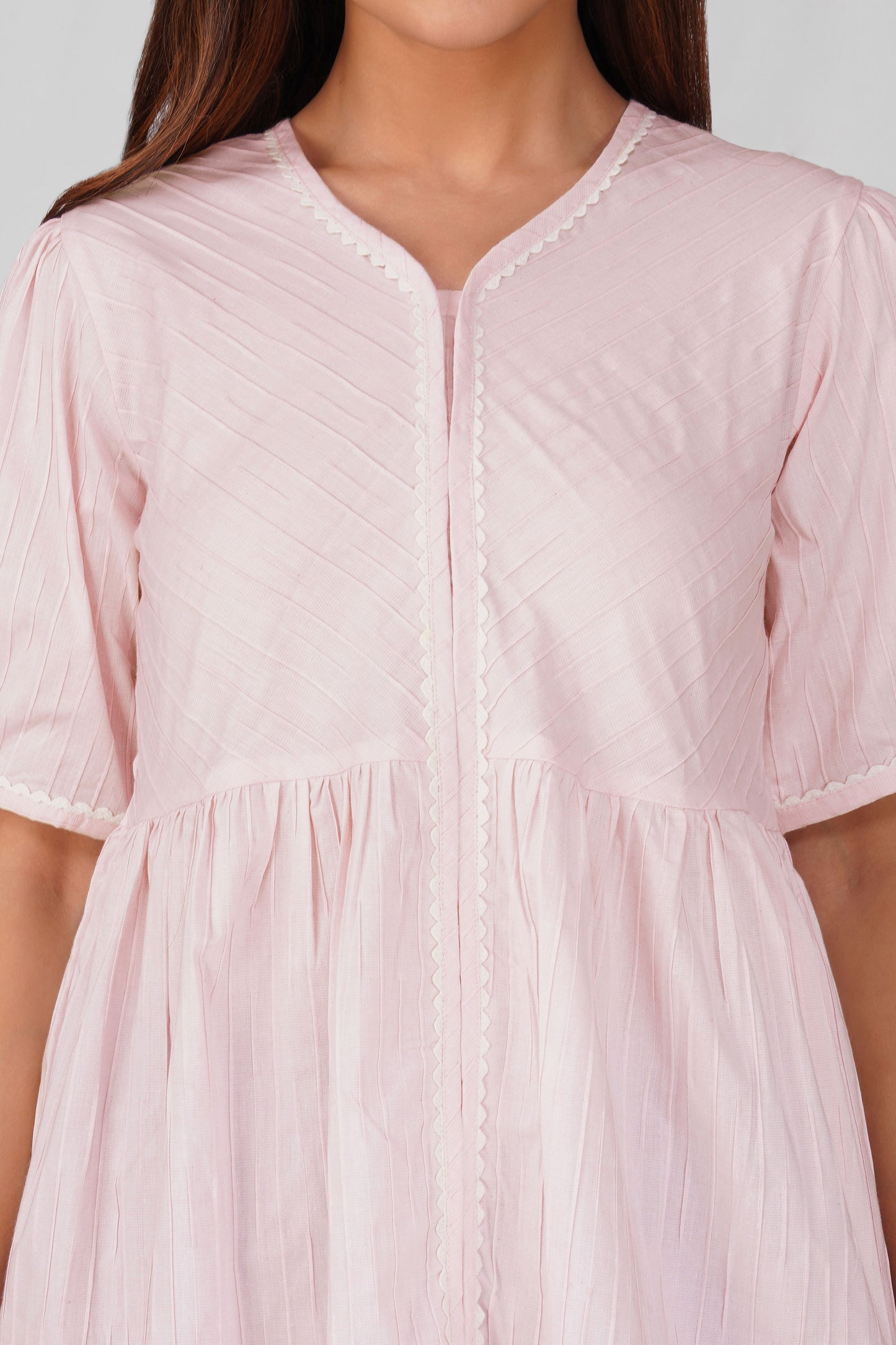 Pastel Pink Polo Cotton Peplum Top | Bindigasm