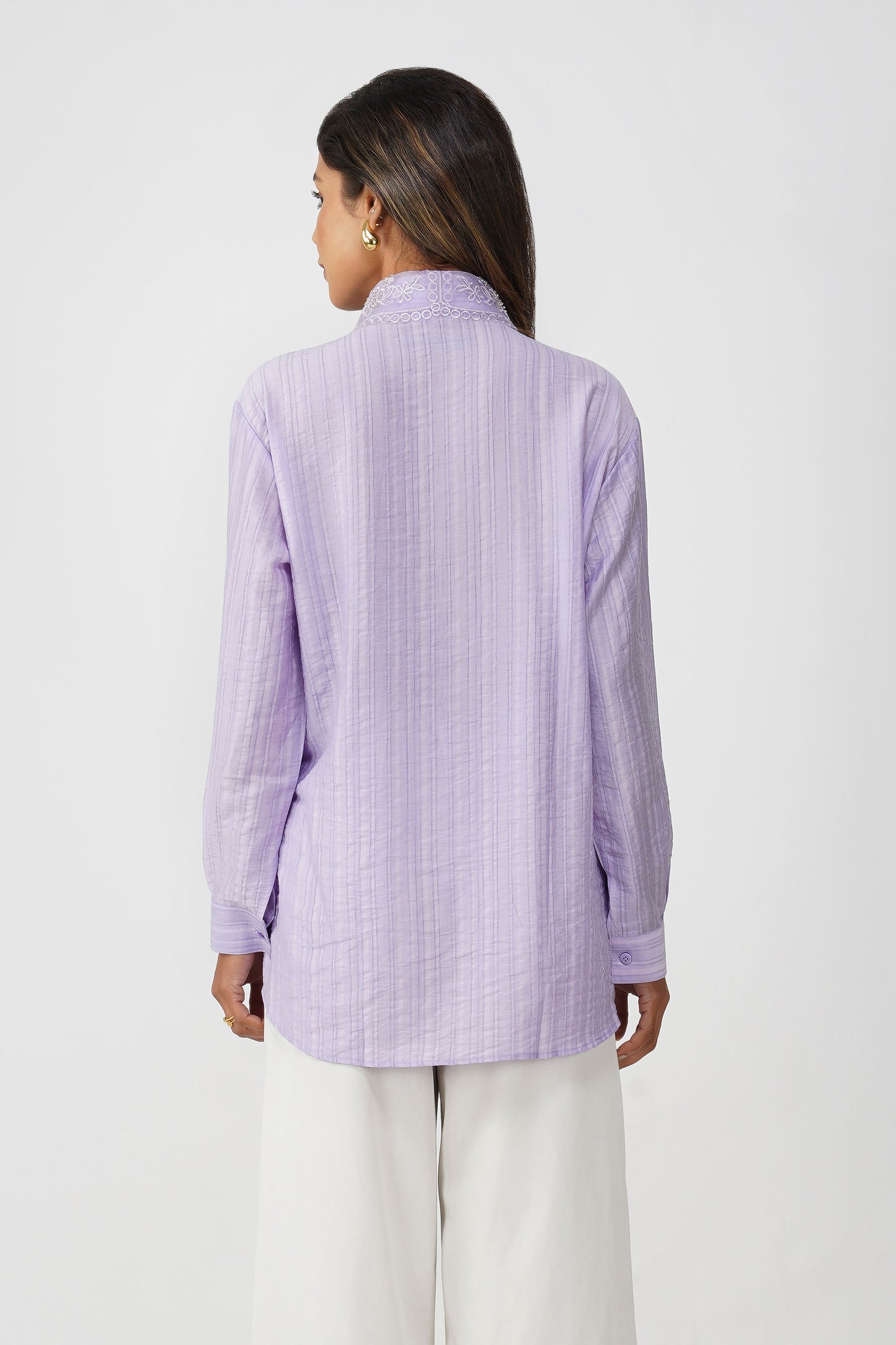 Couture Silk Collar Shirt – Lilac
