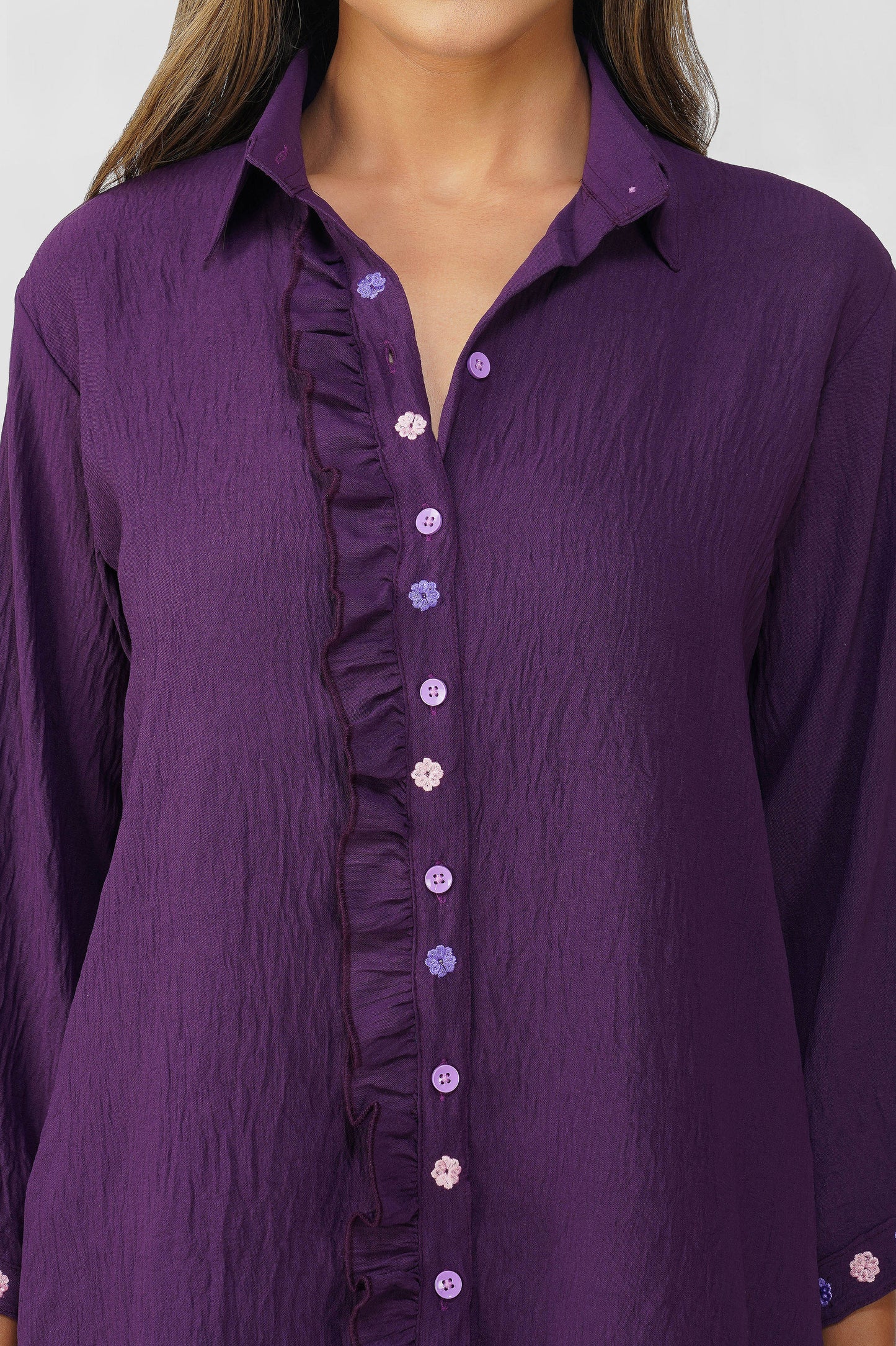 Phoolmati Embroidered Coord Set – Purple by Bindigasm