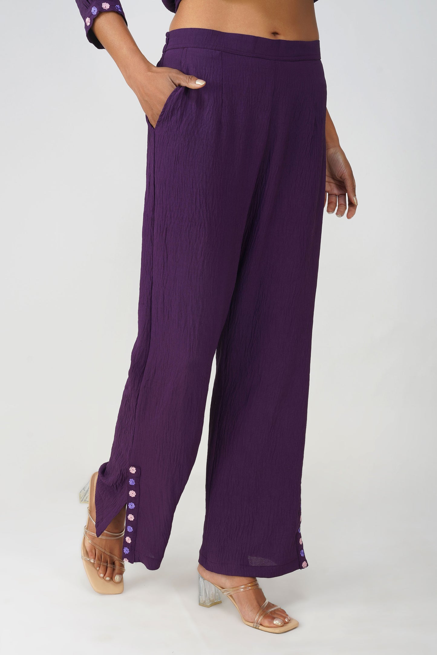 Phoolmati Embroidered Coord Set – Purple by Bindigasm