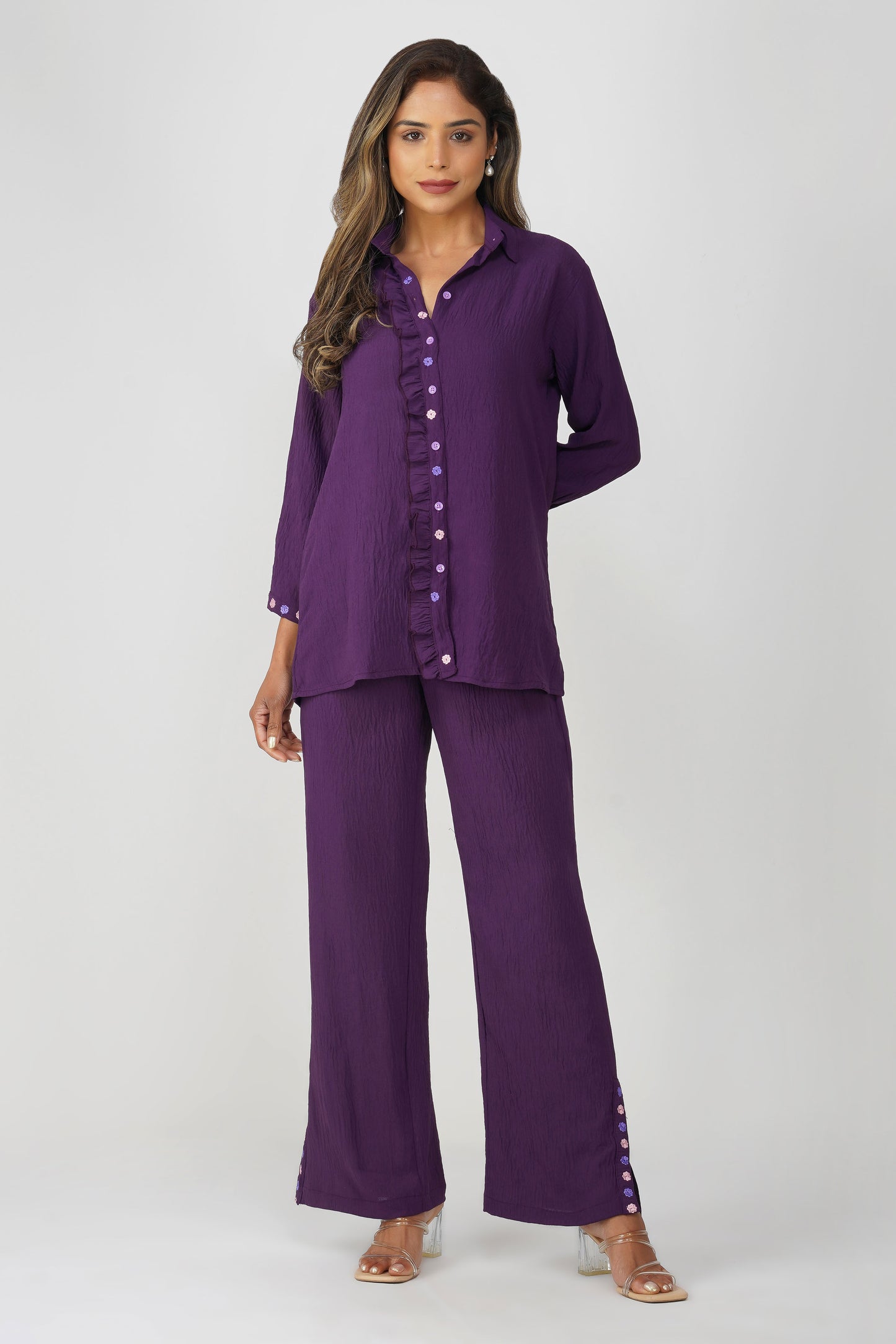 Phoolmati Embroidered Coord Set – Purple by Bindigasm