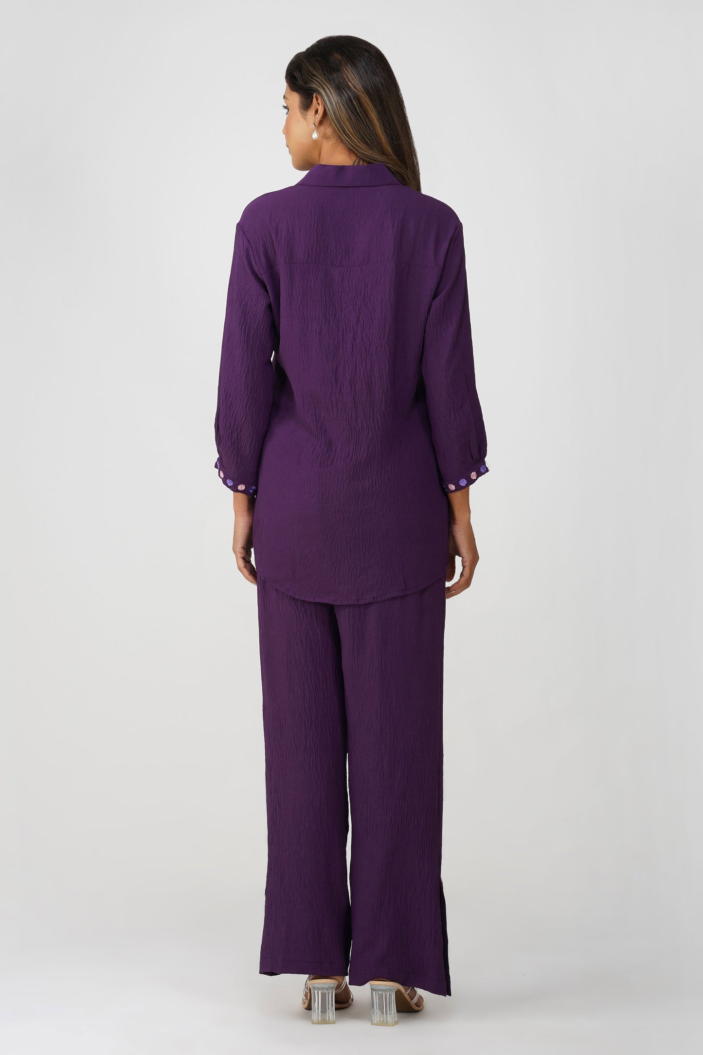 Phoolmati Embroidered Coord Set – Purple by Bindigasm