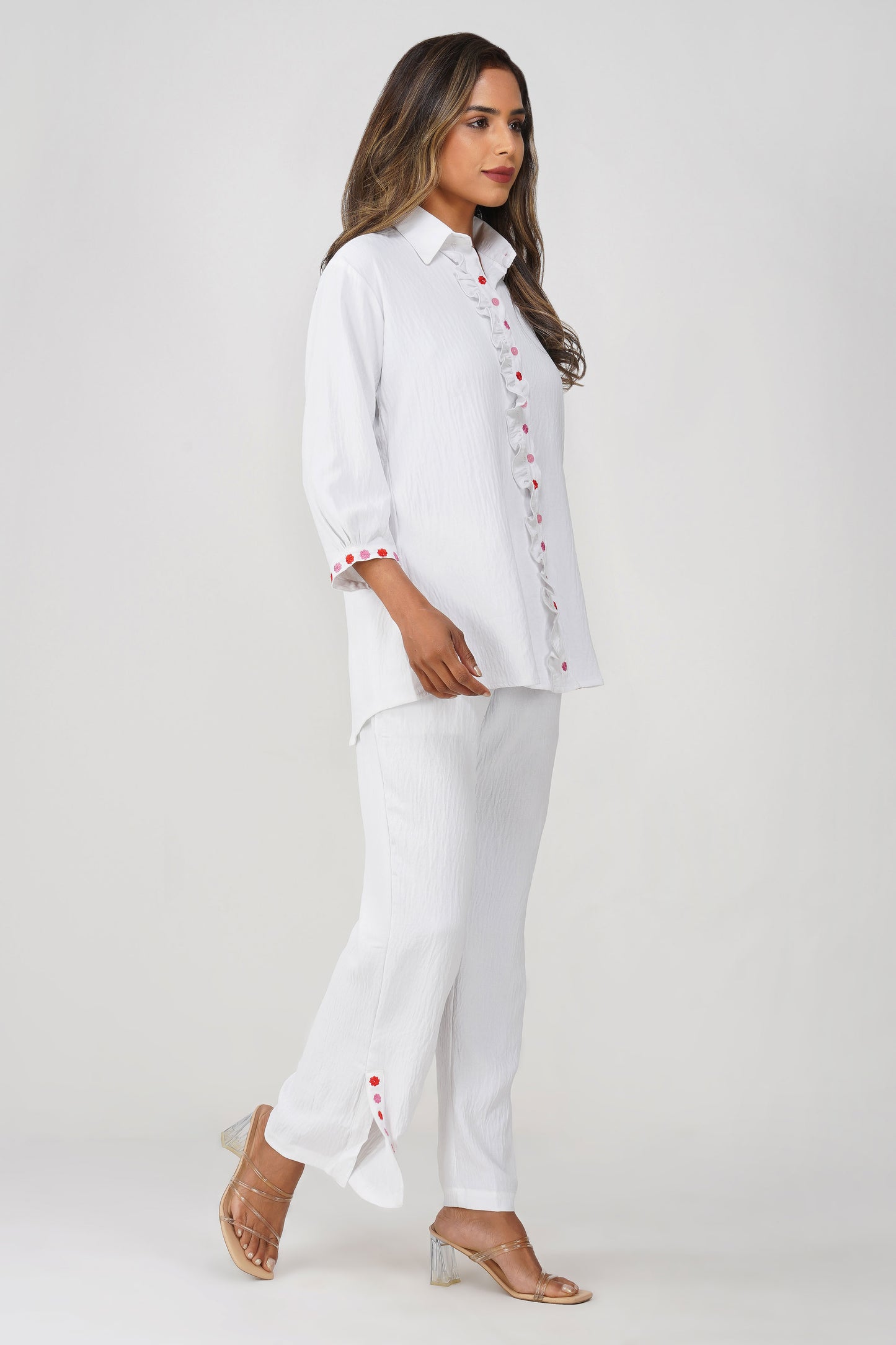Phoolmati Embroidered Coord Set – White by Bindigasm