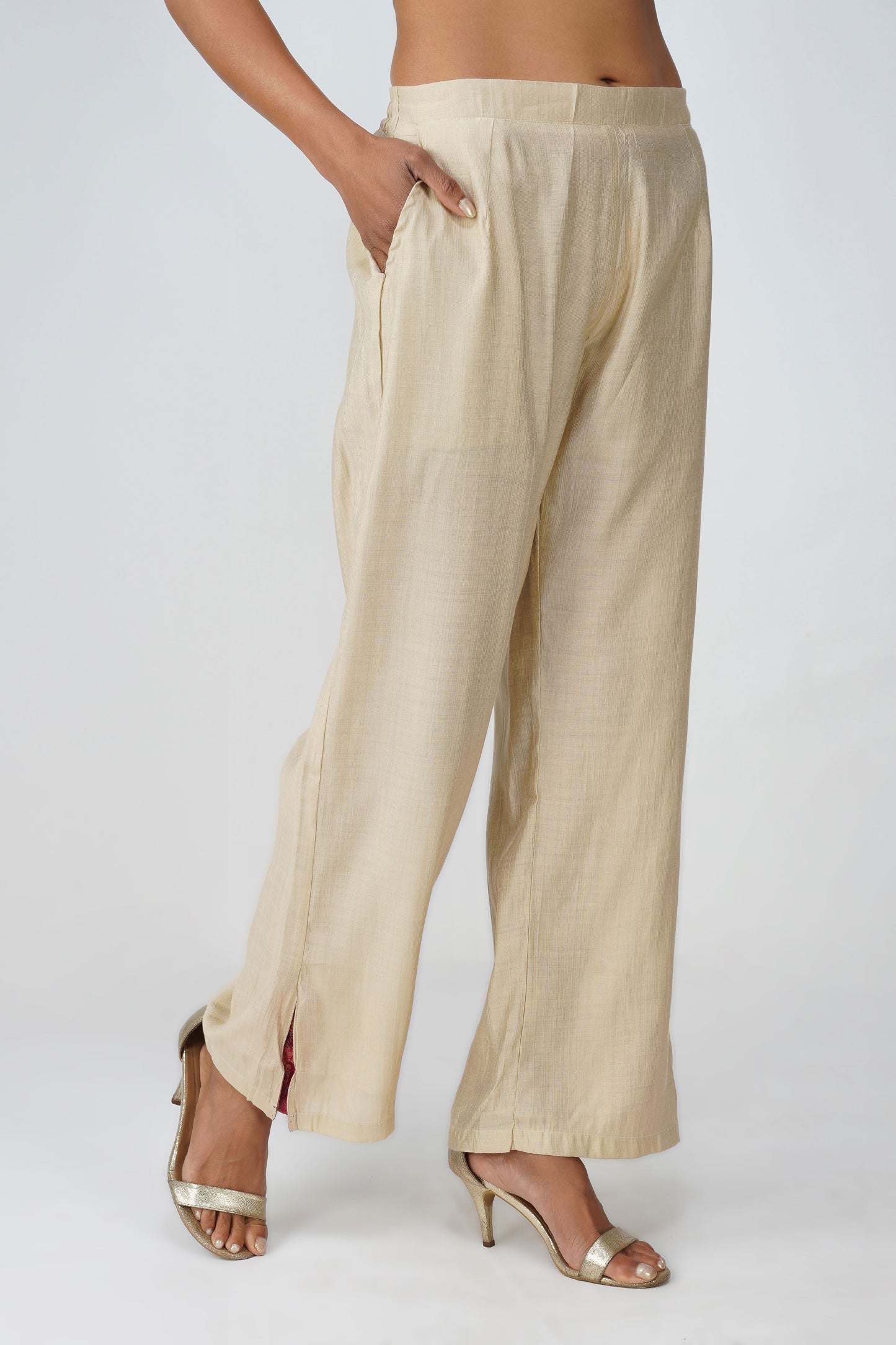 Almond Glow Banarasi Shirt Coord Set