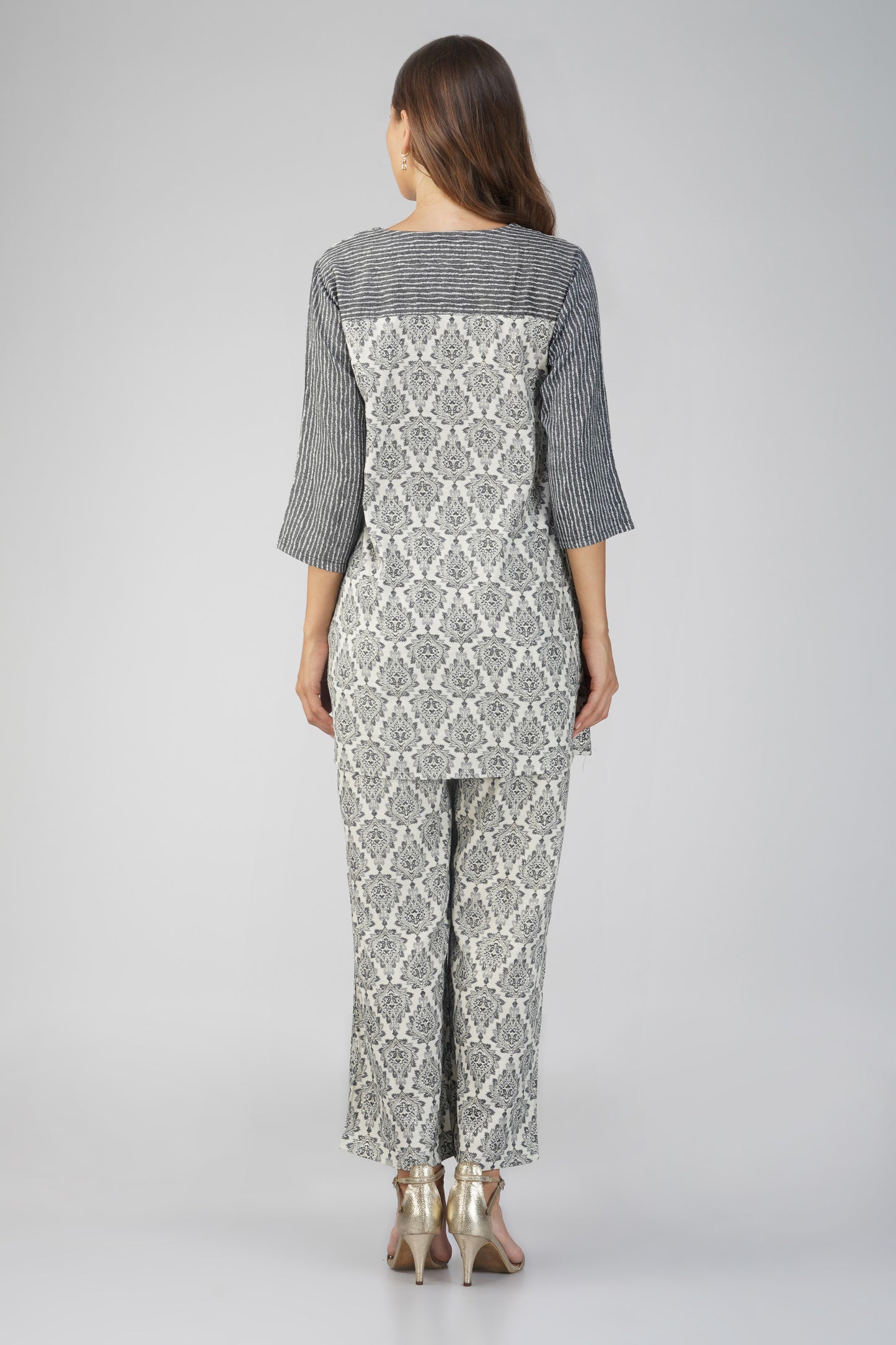 Block Print Co-ord - Dark Blue