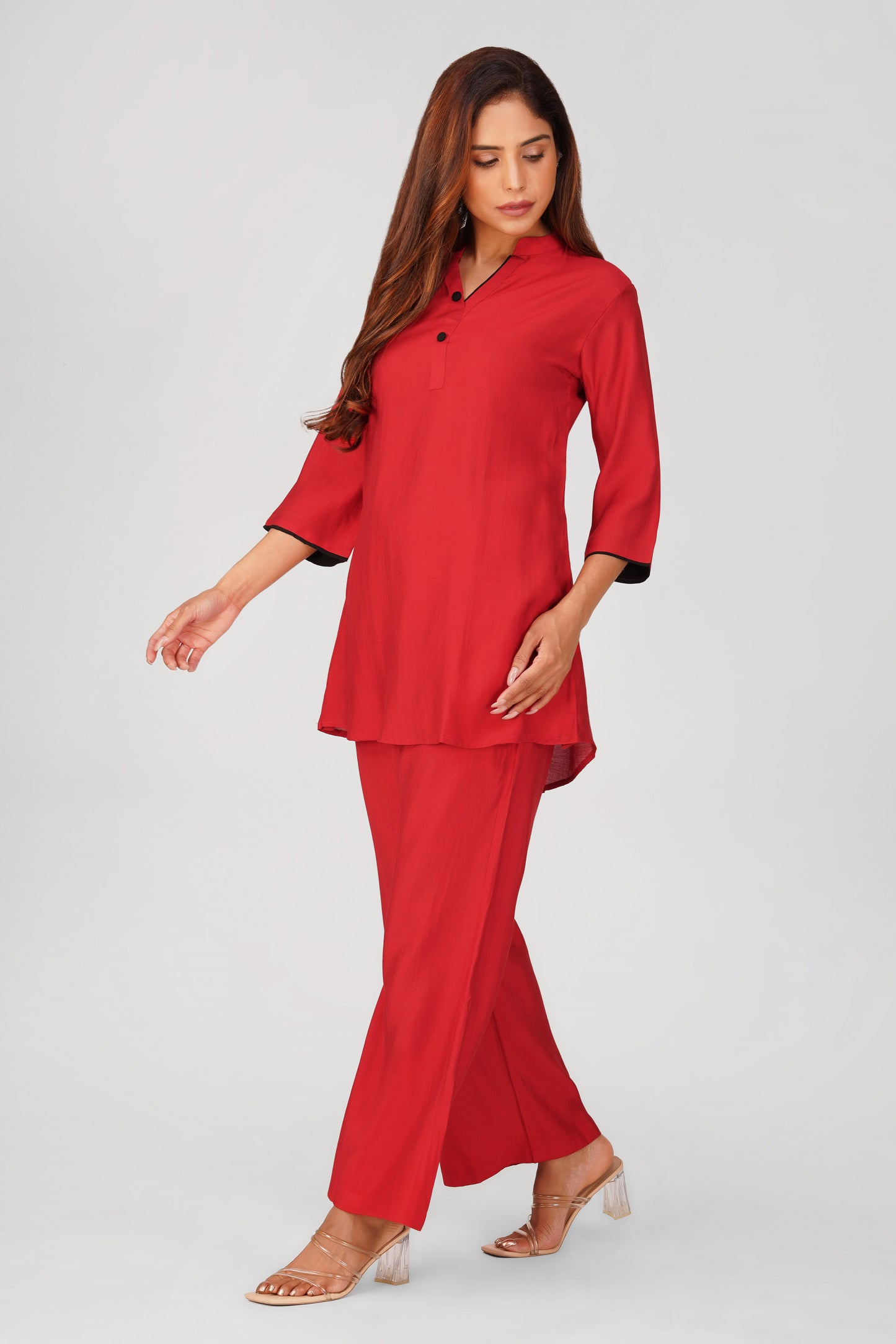 Sabr Everyday Kurta Set Red | Bindigasm