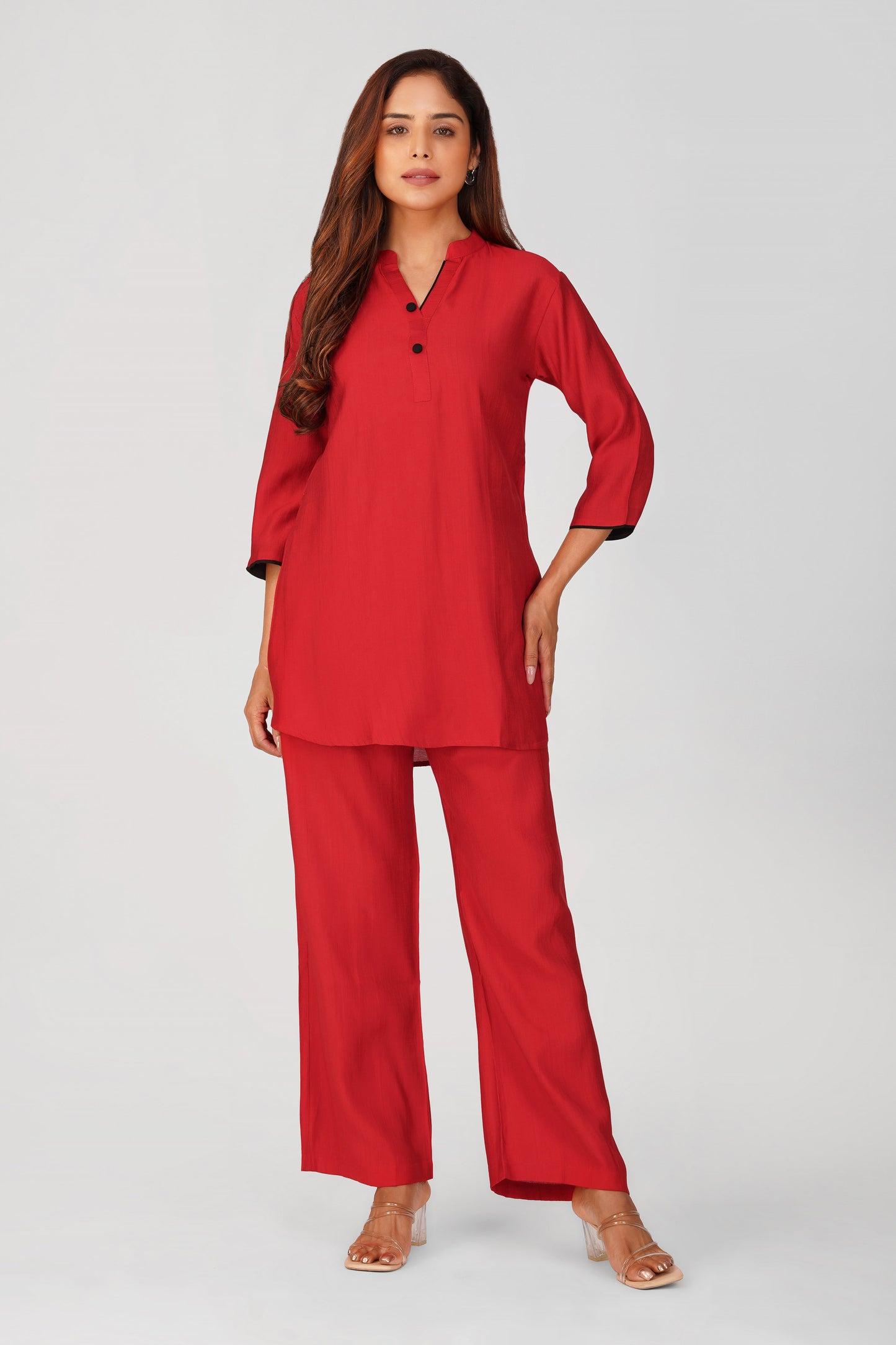 Sabr Everyday Kurta Set Red | Bindigasm