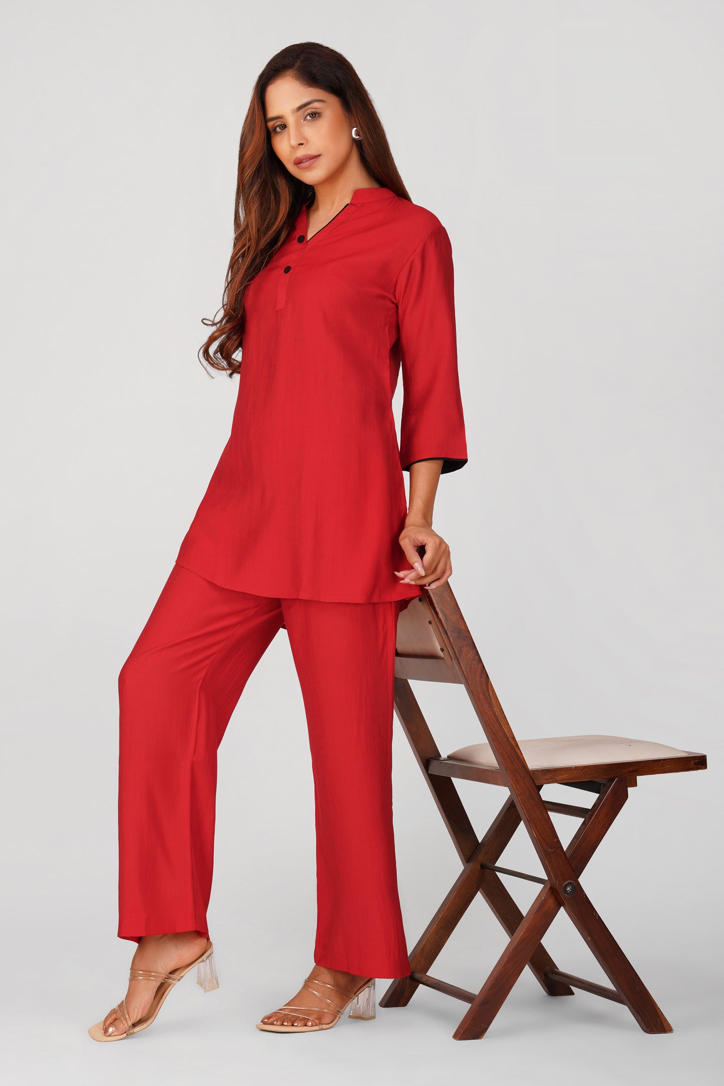 Sabr Everyday Kurta Set Red | Bindigasm