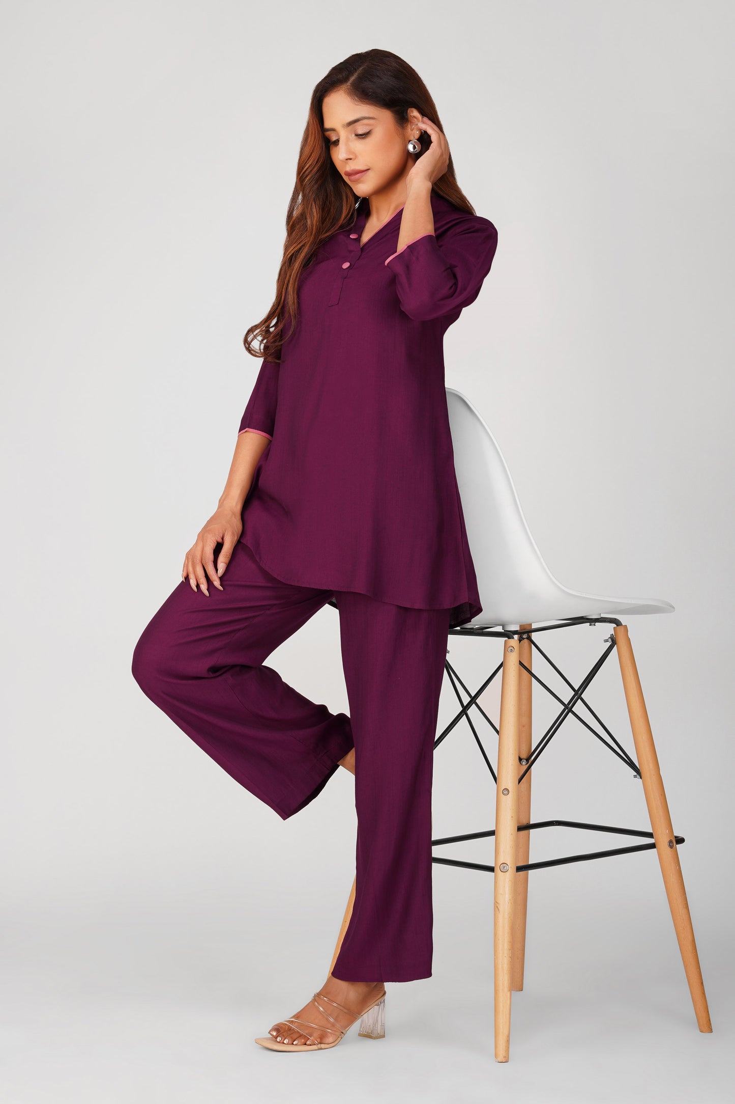 Sabr Everyday Kurta Set Purple | Bindigasm