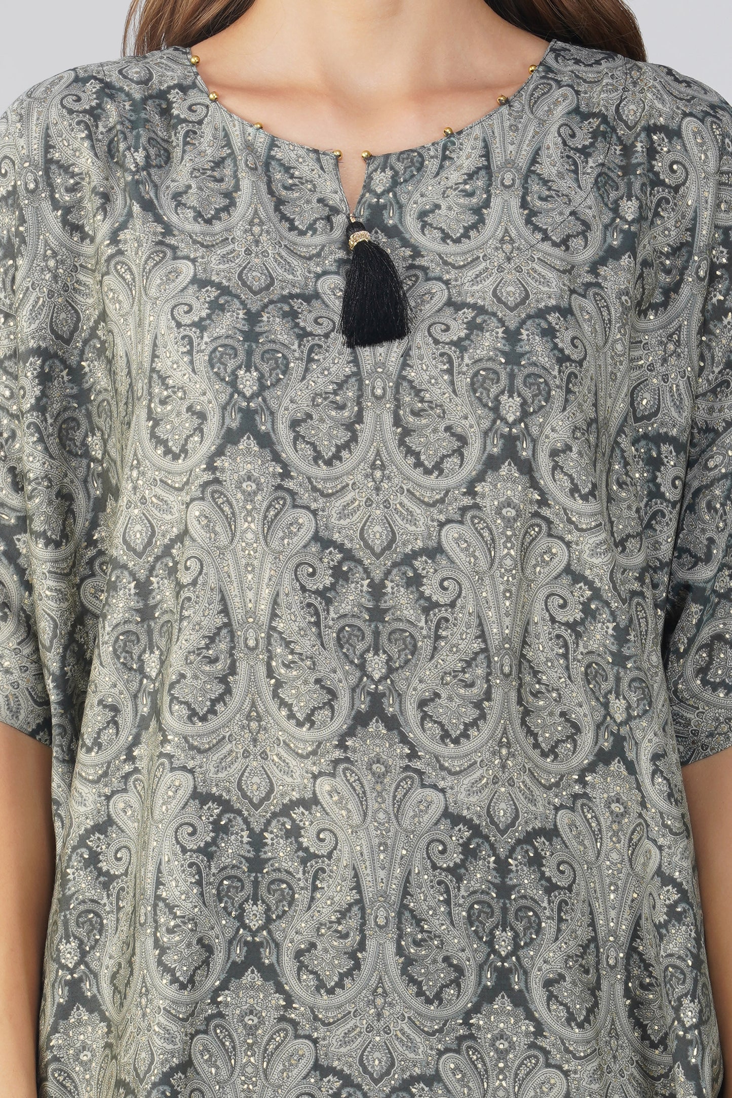 Kulfi Kaftan Set - Black