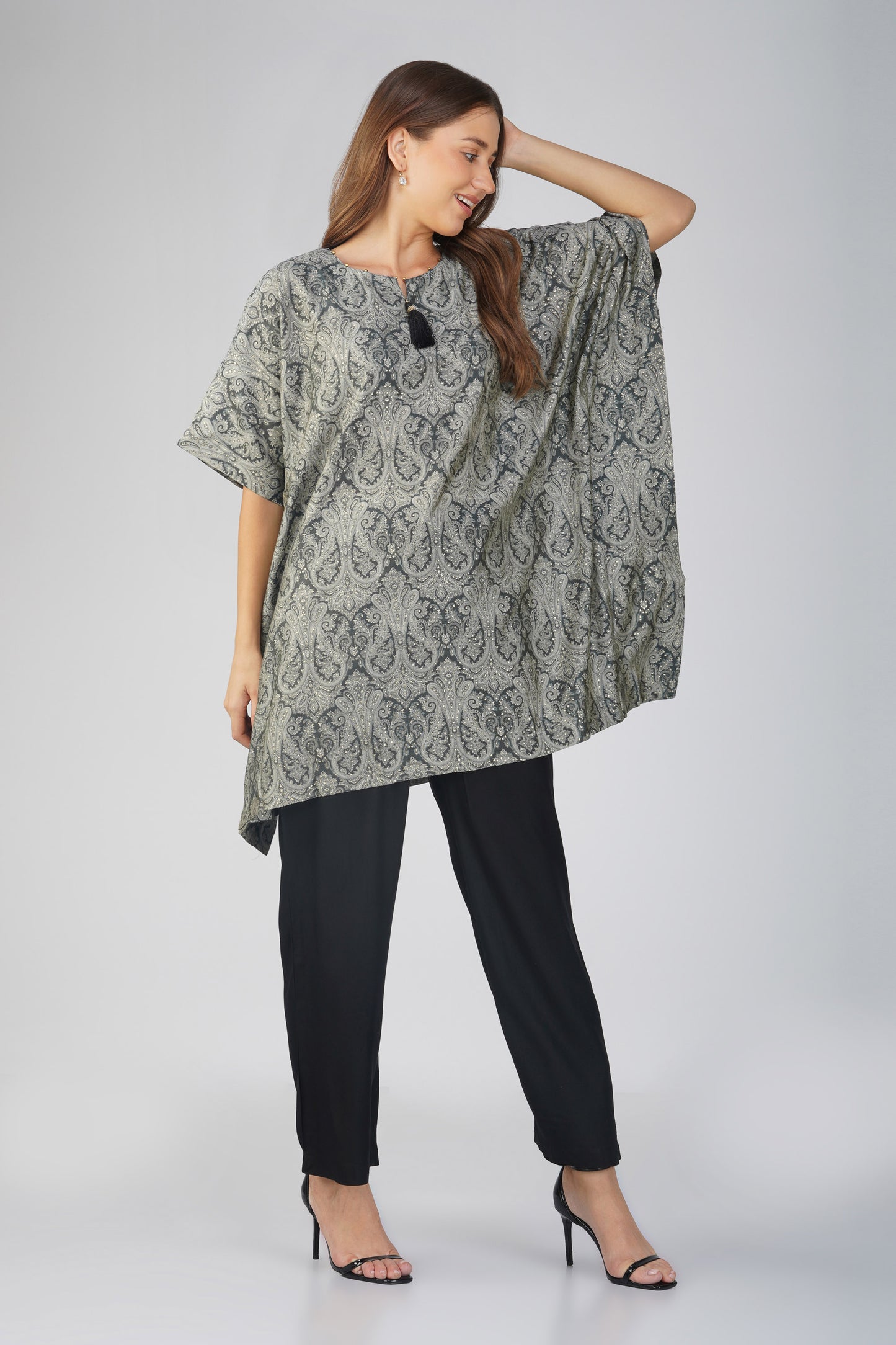 Kulfi Kaftan Set - Black