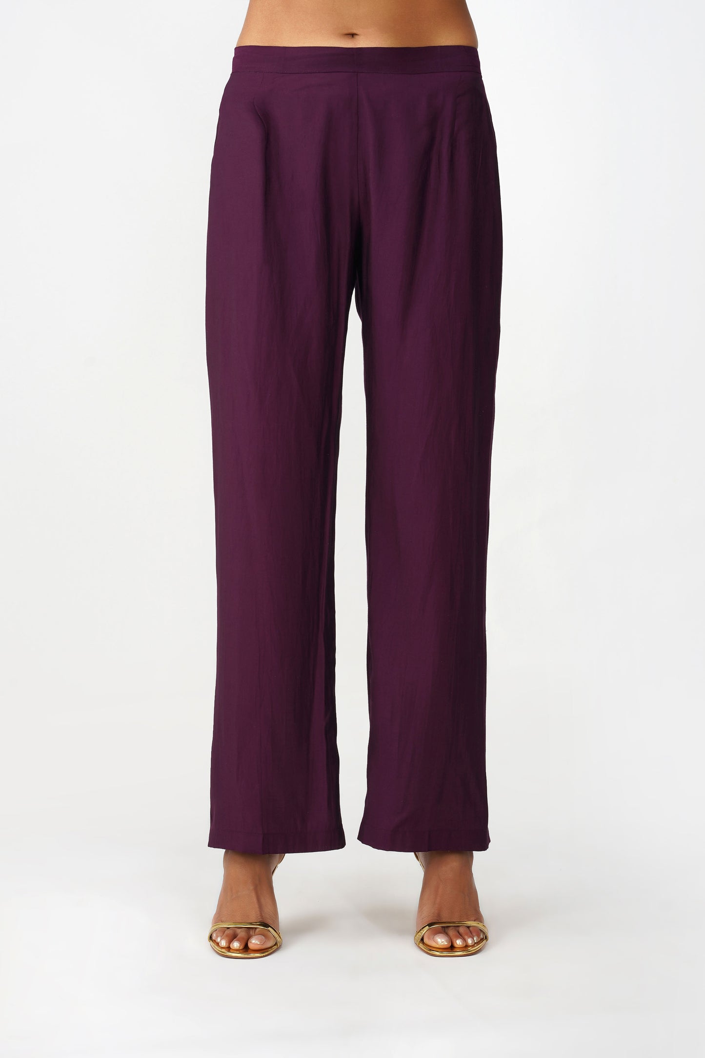 Taara Stripes Gold Lace Coord Set โ Royal Purple