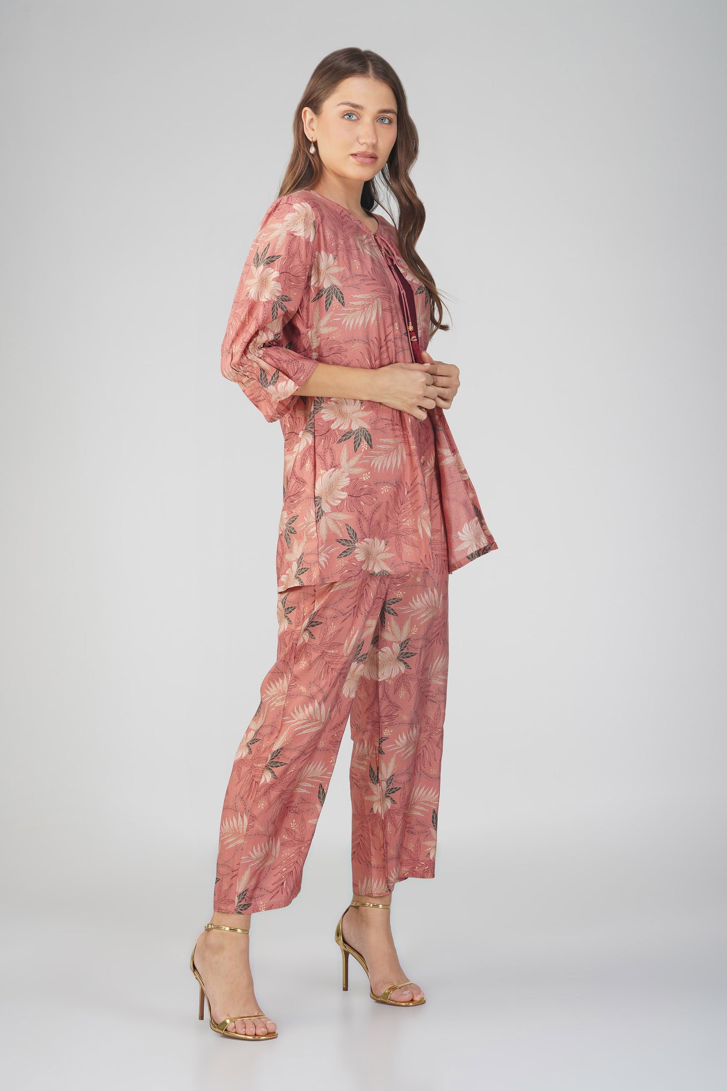 Meher Jacket Co-ord - Peach