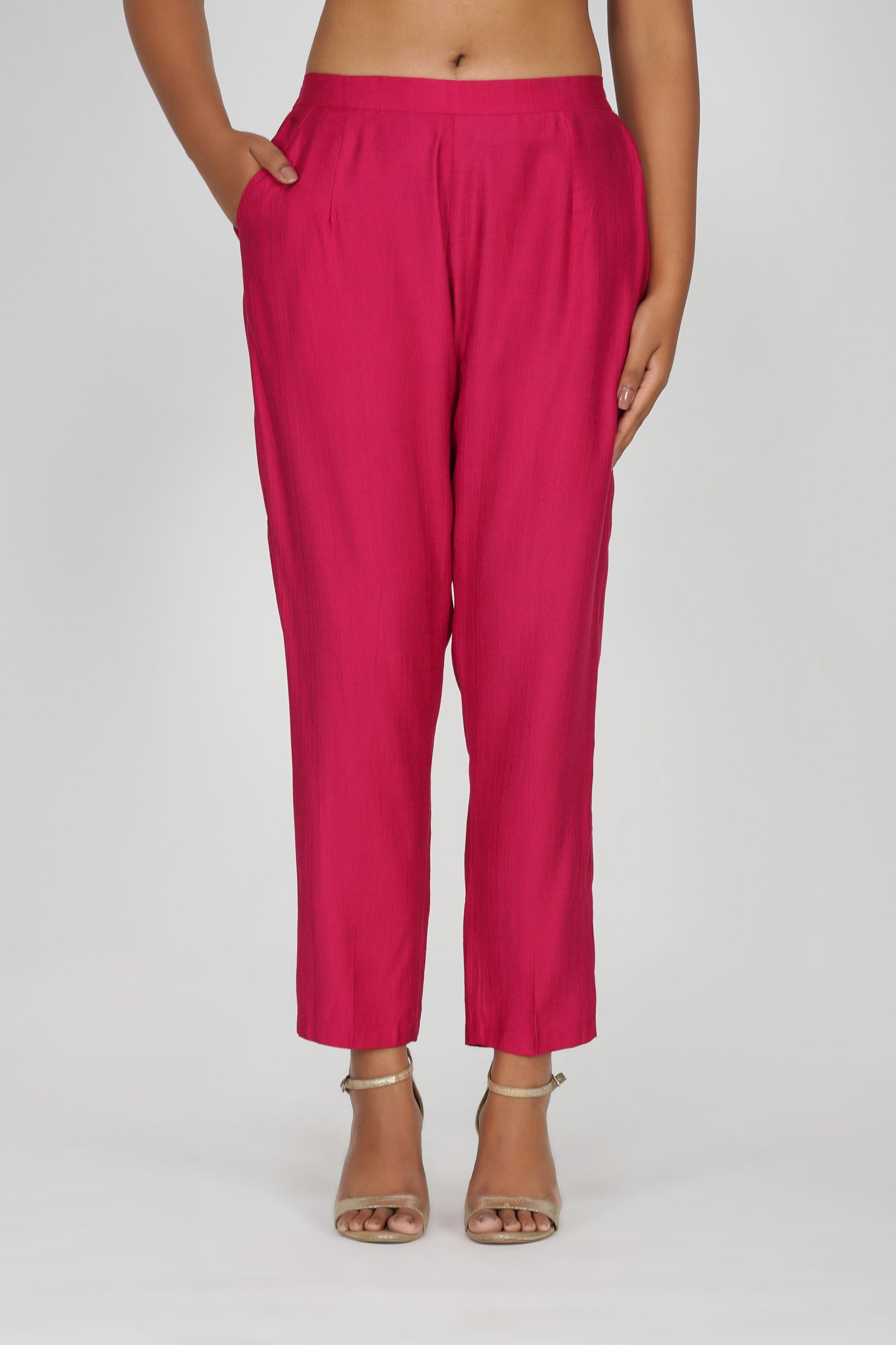 Laila Co-ord Set – Pink Printed Jacket Style Top with Solid Pants (2-Piece Set)
