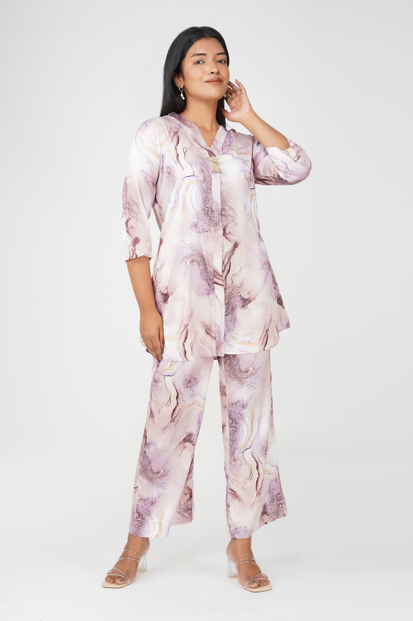 Marbling Handwork Latkan Co-ord Set