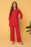 Sabr Everyday Kurta Set Red | Bindigasm