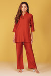 Sabr Everyday Kurta Set Rust Orange | Bindigasm