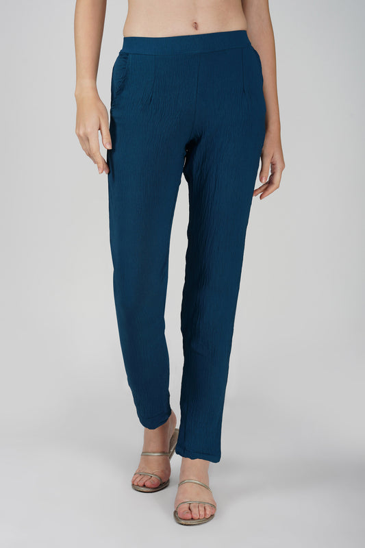 GoGo Pants – Prussian Blue Crush Trousers with Pocket