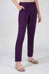 GoGo Pants – Dark Purple Soft Crush Trousers with Pocket