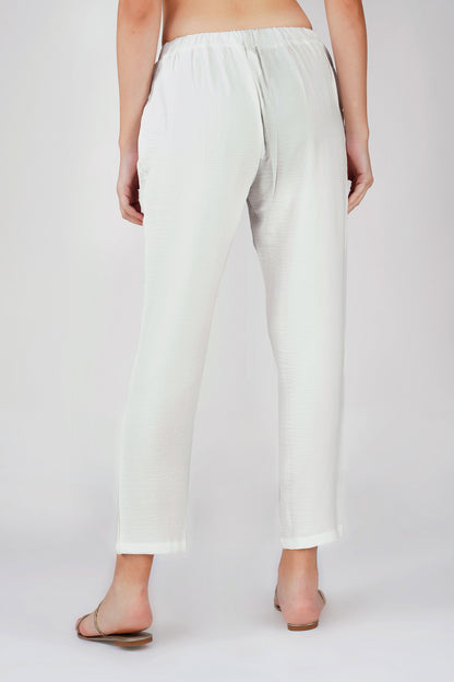 GoGo Pants – Soft Crush White Everyday Bottoms with Pocket