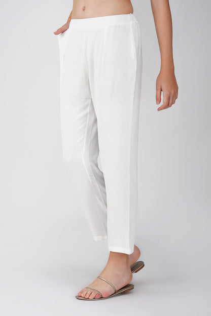 GoGo Pants – Soft Crush White Everyday Bottoms with Pocket