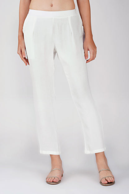 GoGo Pants – Soft Crush White Everyday Bottoms with Pocket