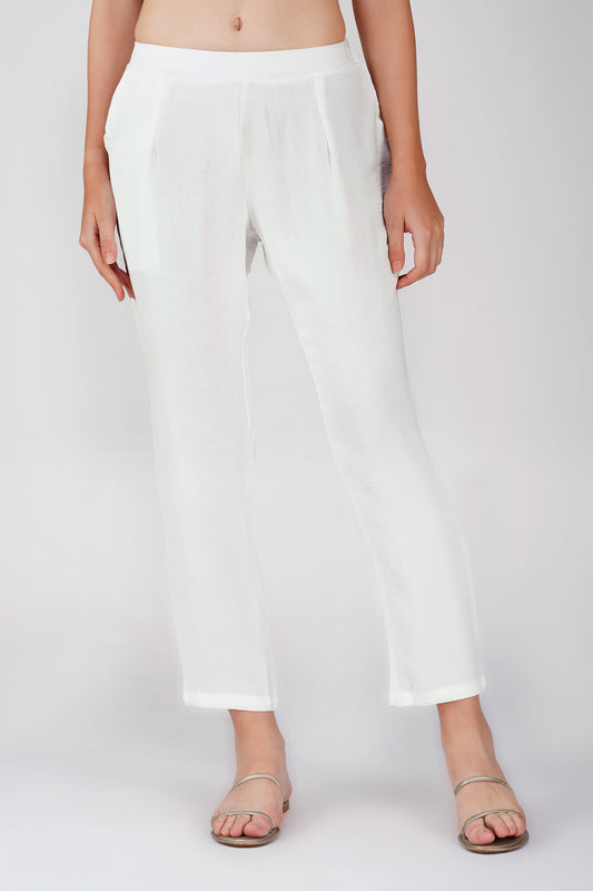 GoGo Pants – Soft Crush White Everyday Bottoms with Pocket
