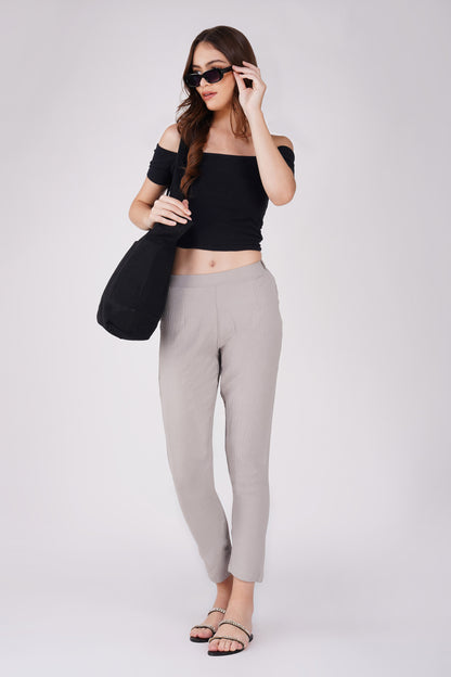 GoGo Pants – Soft Crush Grey Everyday Bottoms with Pocket