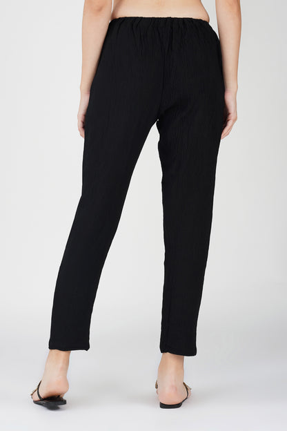 GoGo Pants – Soft Crush Black Everyday Bottoms with Pocket