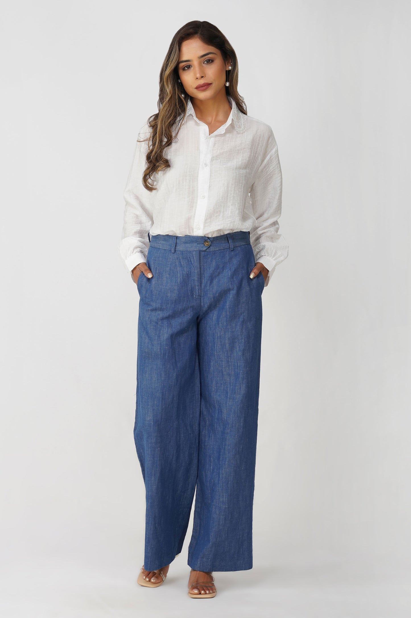 Couture Silk Collar Shirt – White