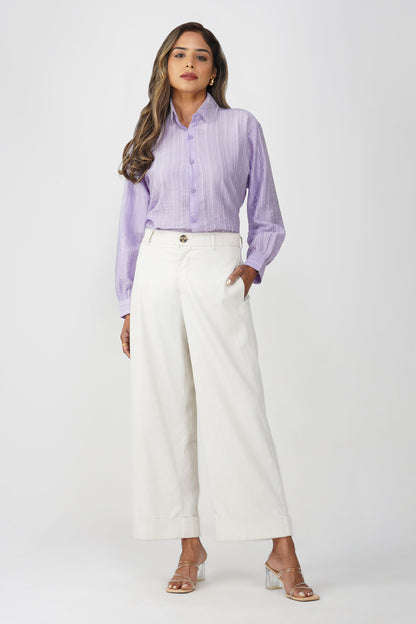 Couture Silk Collar Shirt – Lilac