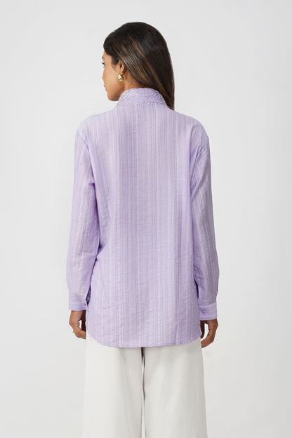 Couture Silk Collar Shirt – Lilac