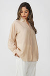 Couture Silk Collar Shirt – Champagne Mist