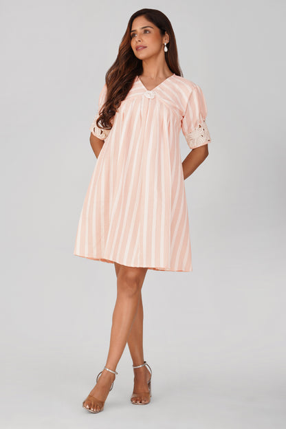 Diti Dress – Soft Peach Glaze