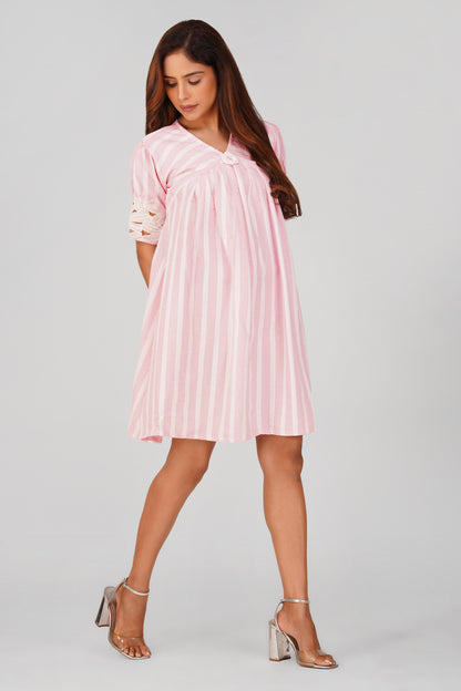 Diti Crochet Dress – Blush Pink Bloom