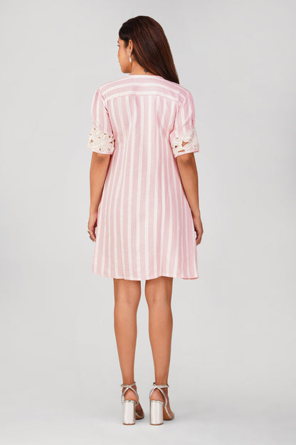 Diti Crochet Dress – Blush Pink Bloom