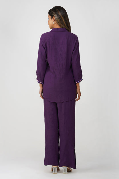 Phoolmati Embroidered Coord Set – Purple by Bindigasm