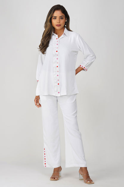 Phoolmati Embroidered Coord Set – White by Bindigasm