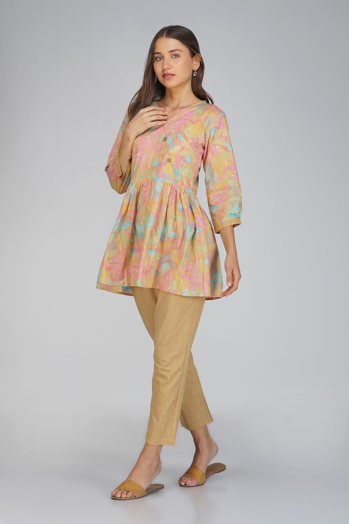 Sargam Cotton Co-ord - Beige