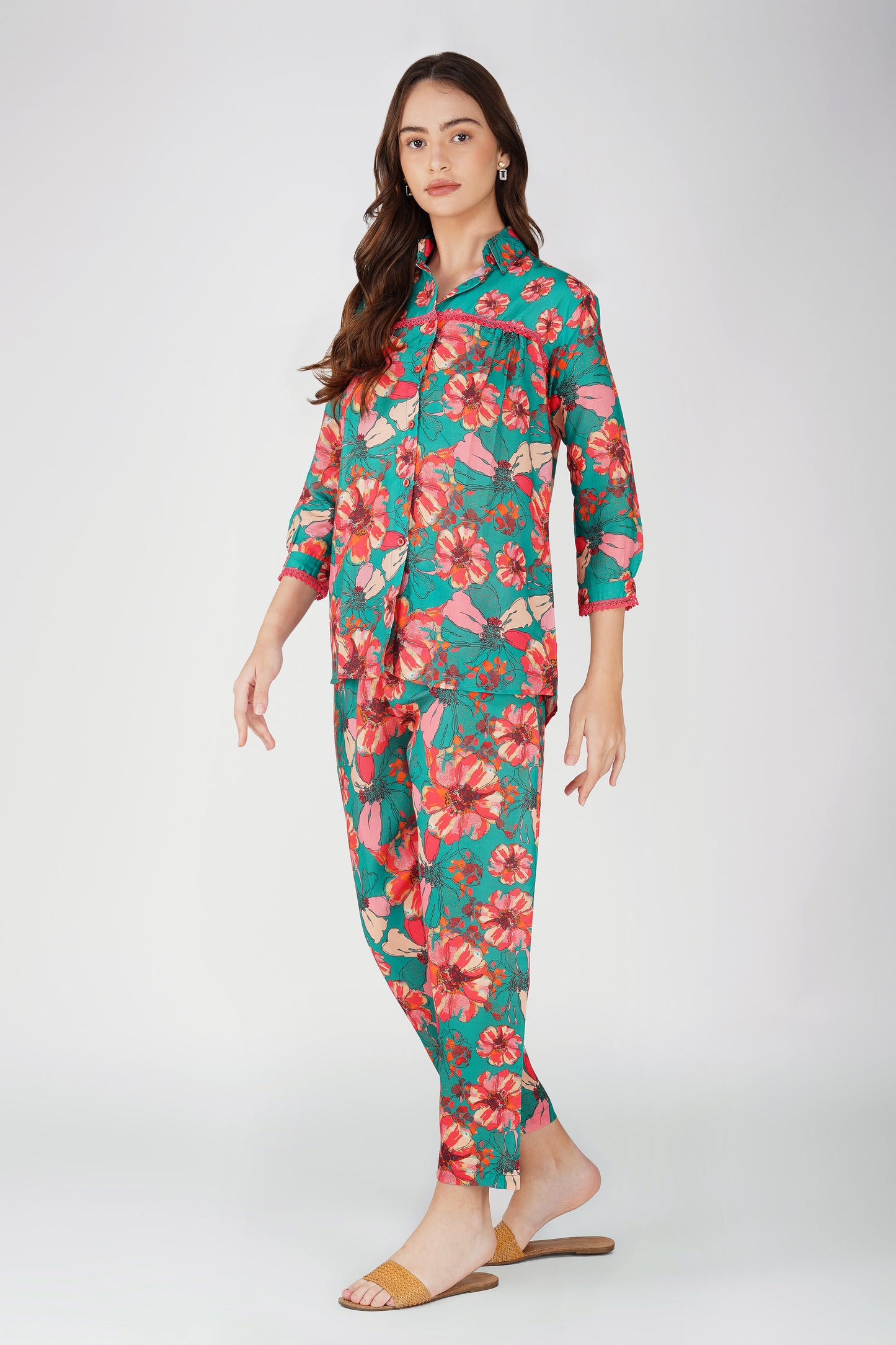 Harriot Floral Co-ord Green