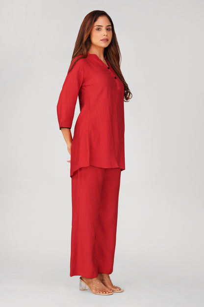 Sabr Everyday Kurta Set Red | Bindigasm