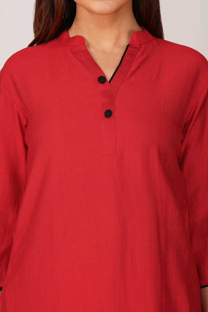 Sabr Everyday Kurta Set Red | Bindigasm