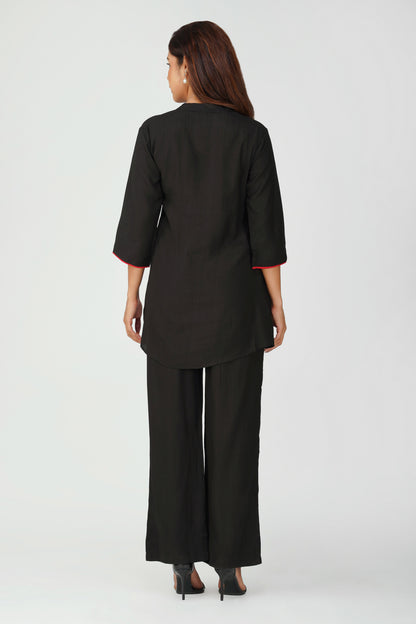 Sabr Everyday Kurta Set Black | Bindigasm