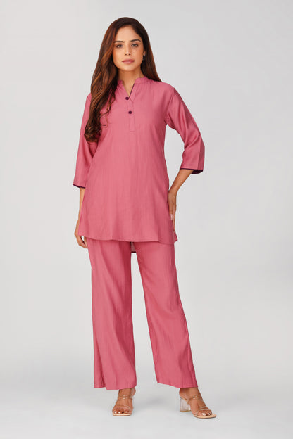 Sabr Everyday Kurta Set Onion Pink | Bindigasm