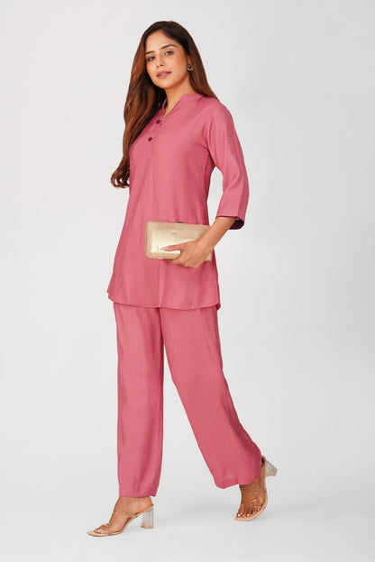 Sabr Everyday Kurta Set Onion Pink | Bindigasm