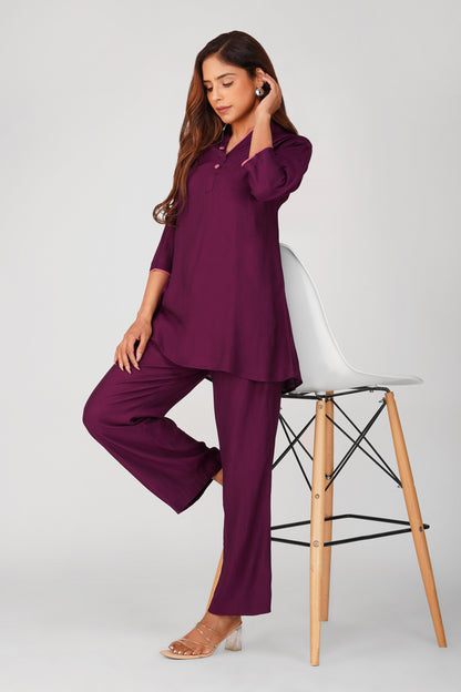 Sabr Everyday Kurta Set Purple | Bindigasm